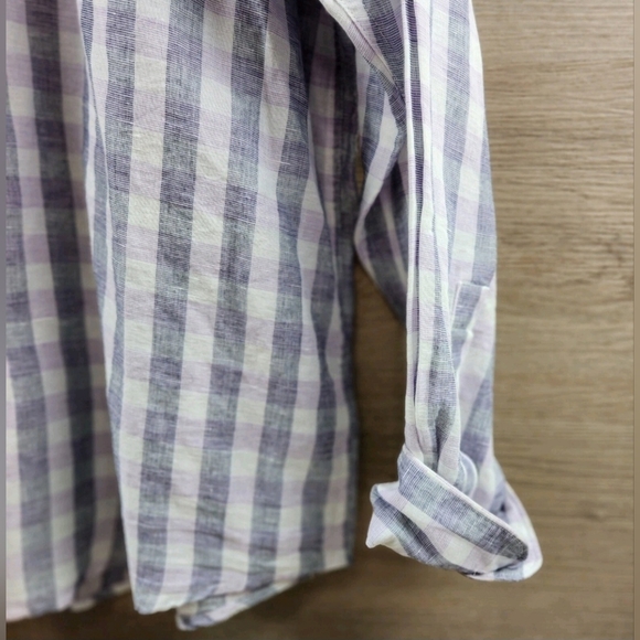 Jos A Bank Reserve Shirt Mens XL White Long Sleeve Button Down Check Linen NWT - Picture 8 of 8